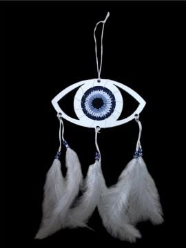 Ahşap Göz Rüya Düş Kapanı Dream Catcher (20cm x 14 cm)