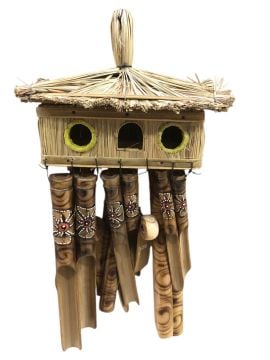 Kuş Yuvası Tasarımlı Bambu Rüzgar Çanı