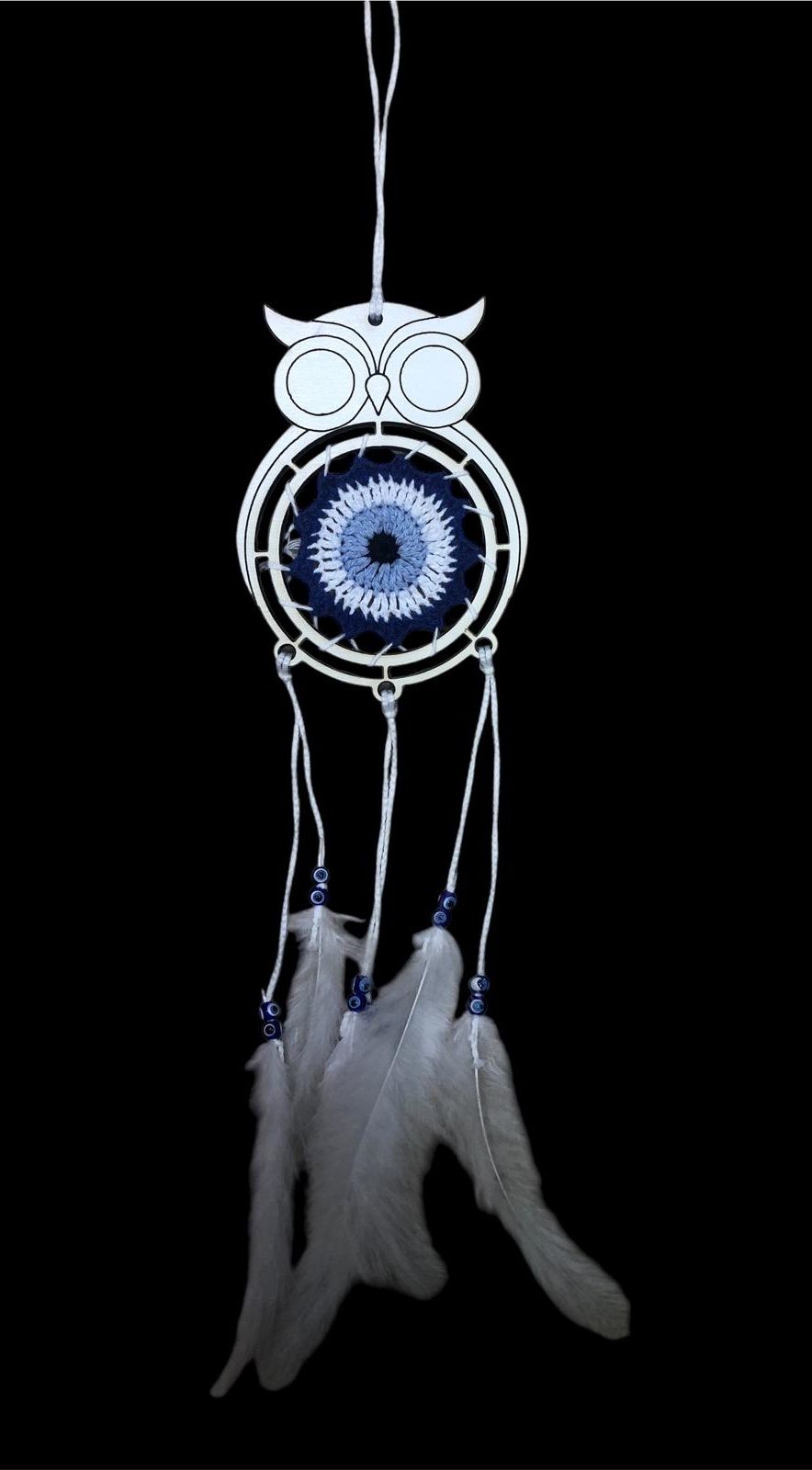 Ahşap Baykuş Rüya Düş Kapanı Dream Catcher (30cm x 8 cm)
