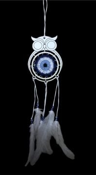 Ahşap Baykuş Rüya Düş Kapanı Dream Catcher (30cm x 8 cm)
