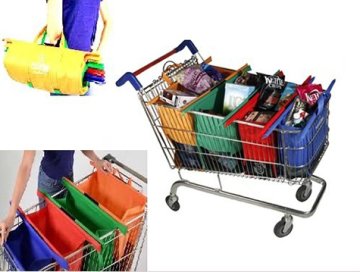Katlanabilir Market Arabası Çantası (4 Adet)