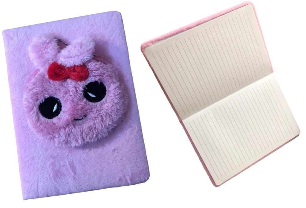 Tavşan Şeklinde Peluş Cüzdanlı Defter
