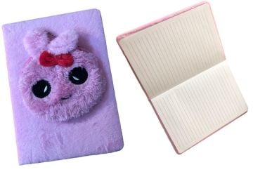 Tavşan Şeklinde Peluş Cüzdanlı Defter