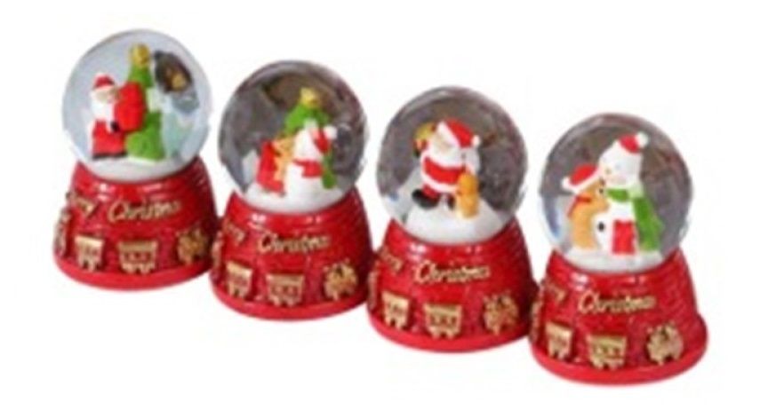 Mini Yılbaşı Temalı Noel Baba Kardan Adam Cam Kar Küresi