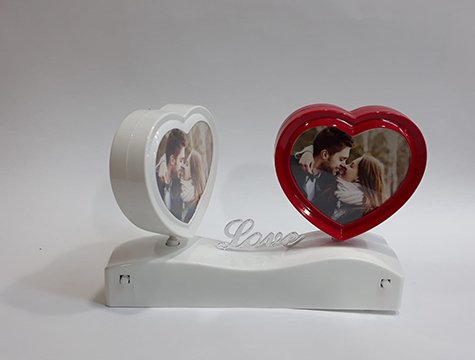 2 Li Love Kalp Tasarım Dönen Fotoğraf Çerçevesi
