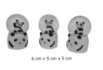 Mini Işıklı Panda Tasarımlı Dekoratif Cam Kar Küresi
