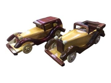 Dekoratif Nostaljik Renkli Ahşap Model Araba