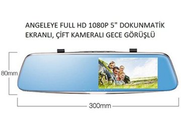Angeleye 5'' Dikiz Aynası 1080p Hd  Çift Kameralı Araç Kamerası
