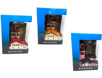 Dekoratif Ahşap Işıklı Kız Kulesi Maketi