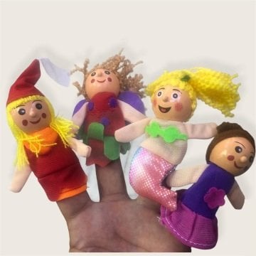 Sevimli Kızlar Parmak Kukla (4 Adet)