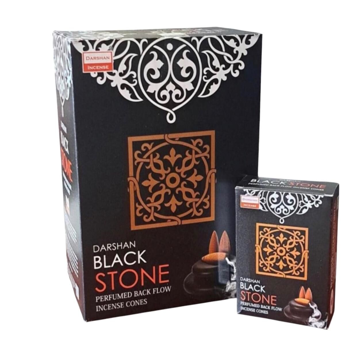 Darshan Black Stone Back Flow Konik Tütsü (120 Adet)