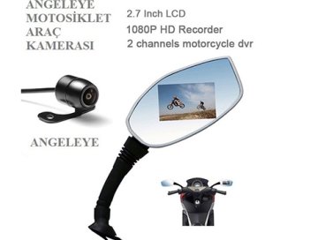AngelEye Çift Kameralı Yan Ayna Şeklinde Motosiklet Kamerası