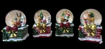 Mini Yılbaşı Ağacı Temalı Noel Baba Cam Kar Küresi
