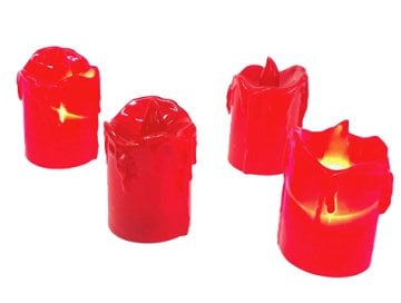 Pilli Kırmızı Eriyen Led Tealight Mum