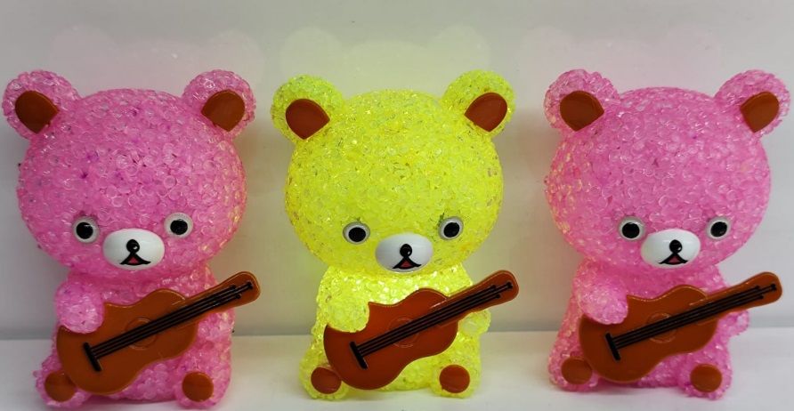 Renk Değiştiren Işıklı Gitar Çalan Sevimli Ayı Lamba