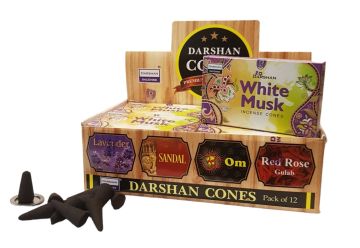 Darshan White Musk Konik Tütsü Incense Cones (120 Adet)