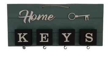 Dekoratif Ahşap Home Keys Yazılı Anahtarlık
