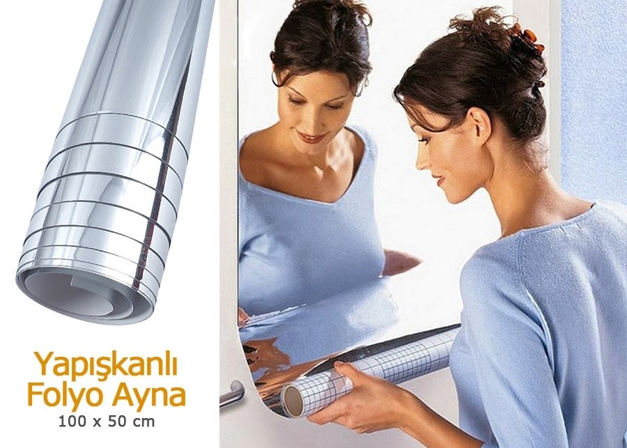 Yapışkanlı Folyo Ayna (100 cm x 50 cm)