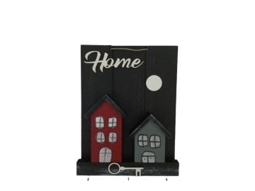Dekoratif Ahşap Home Yazılı Anahtarlık Duvar Süsü