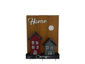 Dekoratif Ahşap Home Yazılı Anahtarlık Duvar Süsü