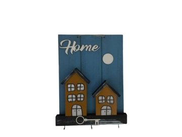 Dekoratif Ahşap Home Yazılı Anahtarlık Duvar Süsü