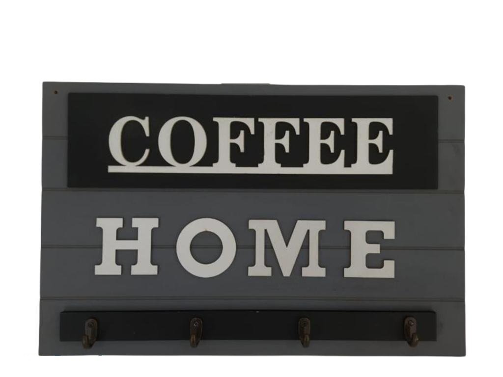 Dekoratif Ahşap Coffee Home Elbise Askısı Duvar Süsü