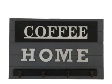 Dekoratif Ahşap Coffee Home Elbise Askısı Duvar Süsü
