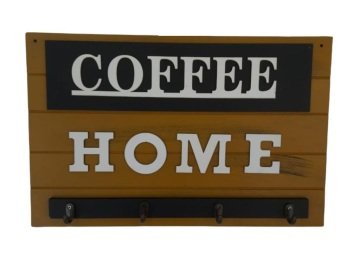 Dekoratif Ahşap Coffee Home Elbise Askısı Duvar Süsü
