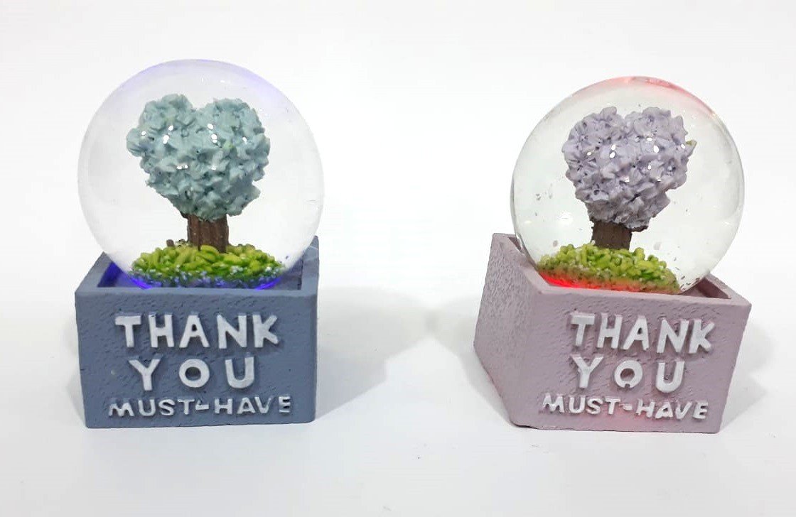 Thank You Mini Işıklı  Dekoratif Cam kar Küresi