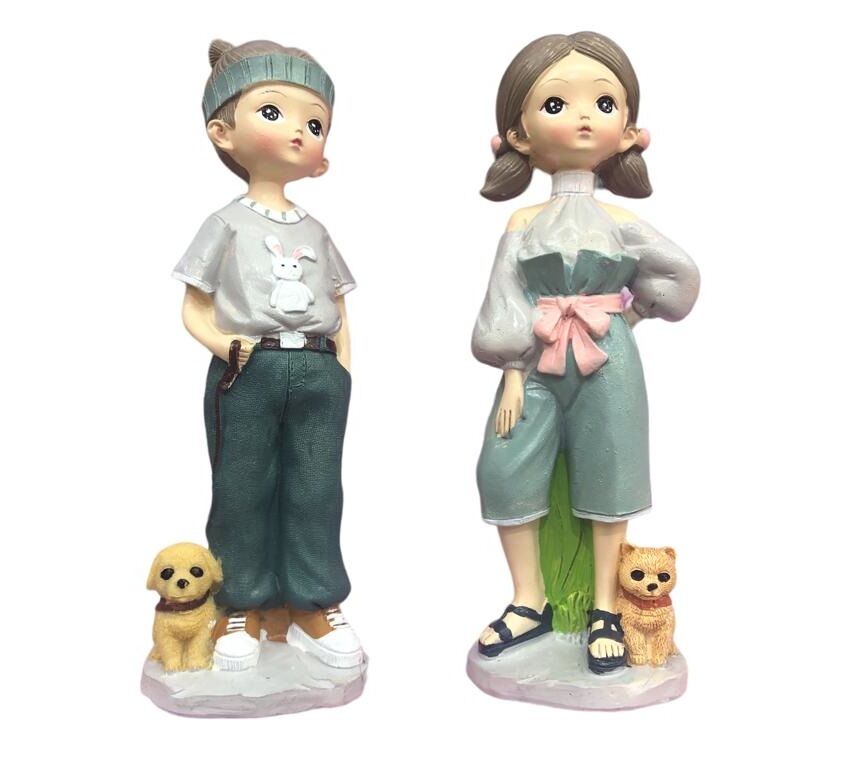 Polyester 2'li Köpekli Kızlar Biblosu