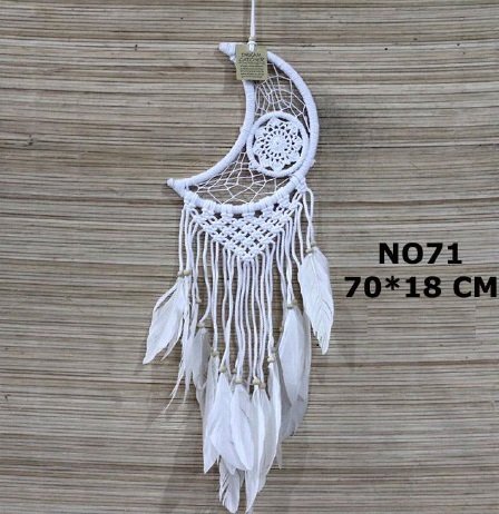 Yarım Ay Model Dream Catcher Beyaz Rüya Düş Kapanı
