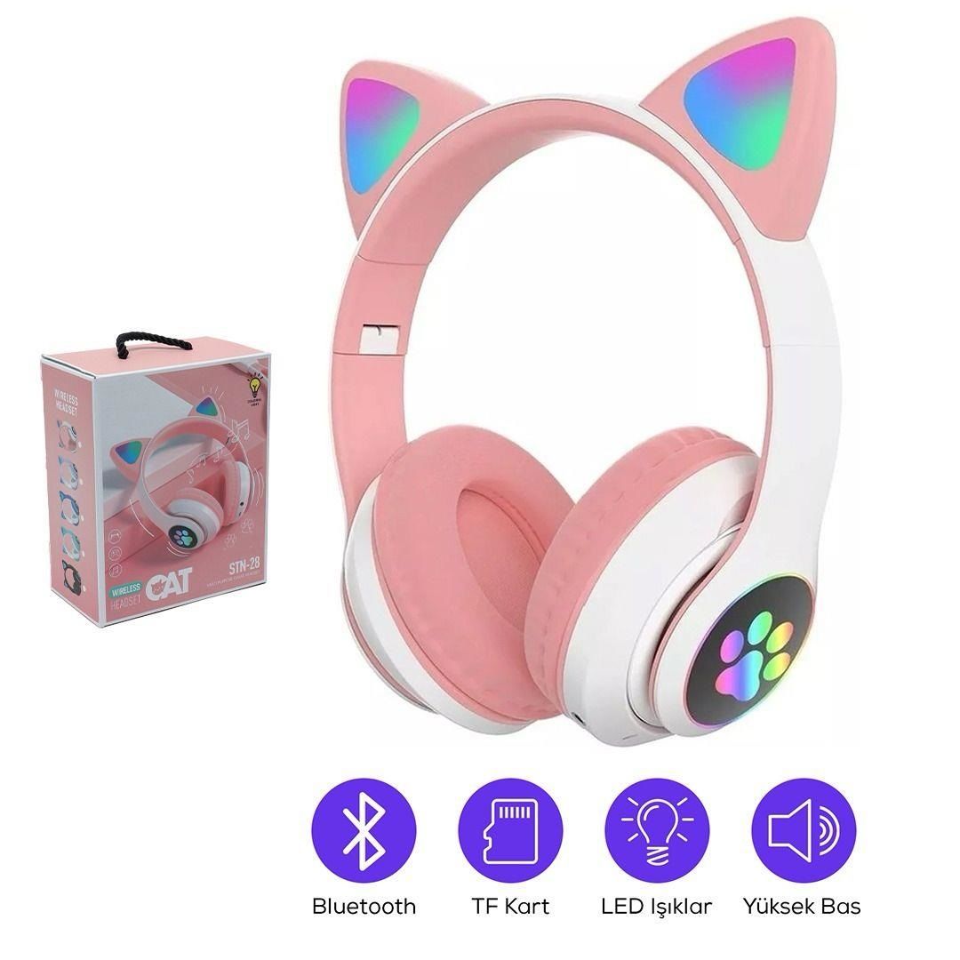 Kablosuz Kedi Kulaklıklı Bluetooth Kulaklık