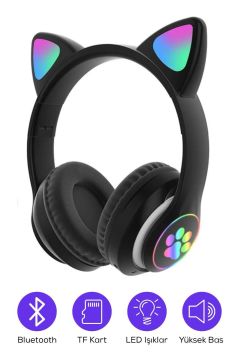 Kablosuz Kedi Kulaklıklı Bluetooth Kulaklık