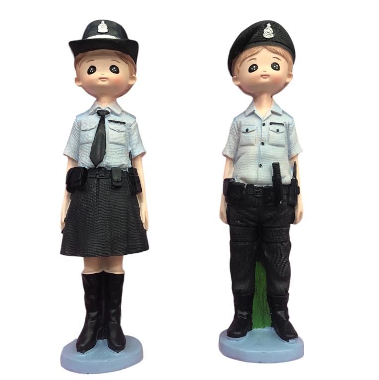 Polyester 2'li Kız Erkek Polis Biblosu