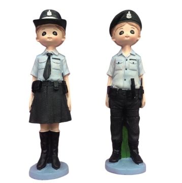 Polyester 2'li Kız Erkek Polis Biblosu
