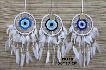 Nazar Boncuklu Mavi Dream Catcher Rüya Düş Kapanı