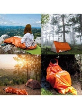 Portatif Acil Durum Kamp Battaniye Tulum & Çantası-Bivak