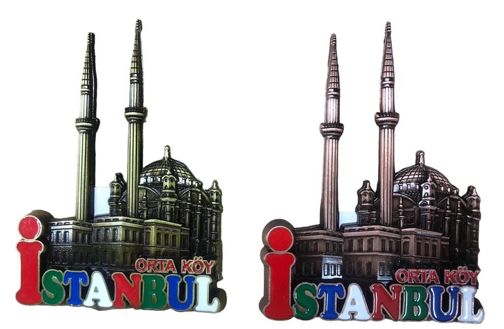 Dekoratif Ortaköy Cami İstanbul Tasarımlı Metal Magnet (12 Adet)