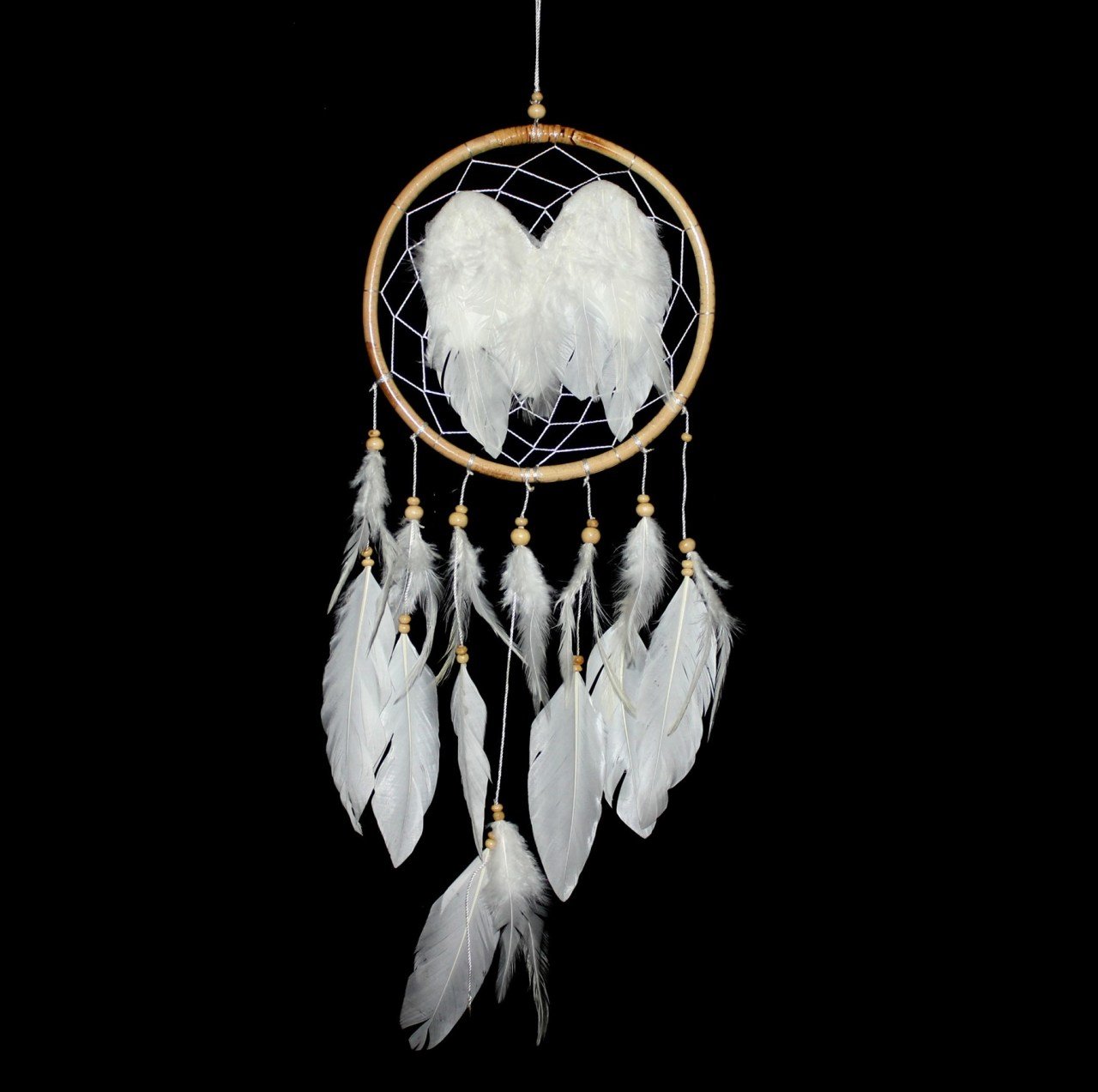 Melek Kanadı Dekoratif Beyaz Dream Catcher Rüya Düş Kapanı