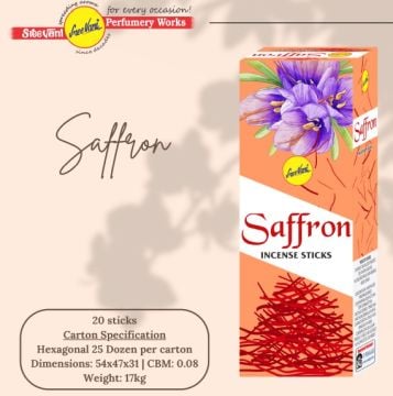 Sree Vani Saffron Hexa Safran Çubuk Tütsü İncense Sticks (120 Adet)