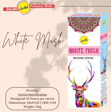 Sree Vani White Musk (Misk Kokulu) Çubuk Tütsü İncense Sticks (120 Adet)