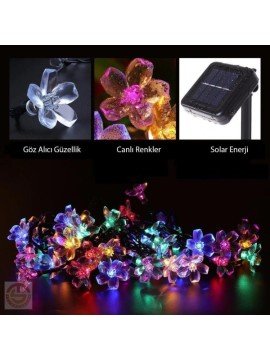 Çiçek Dekorlu 30 Ledli Rgb Solar Bahçe Aydınlatma