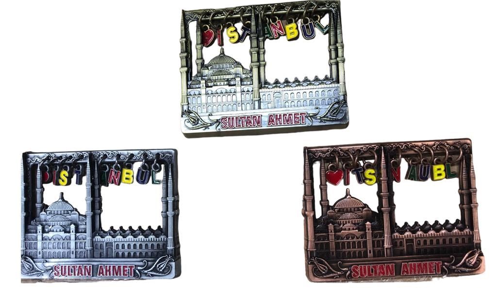 Dekoratif Sultanahmet Cami Çerçeve İstanbul Tasarımlı Metal Magnet (12 Adet)
