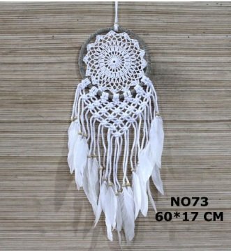Dream Catcher Dekoratif Dantel Boncuklu Tüylü Rüya Düş Kapanı