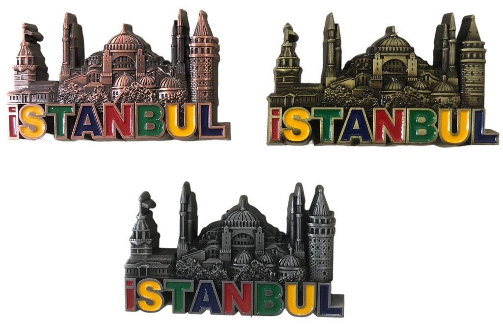 Dekoratif Cami İstanbul Tasarımlı Metal Magnet (12 Adet)
