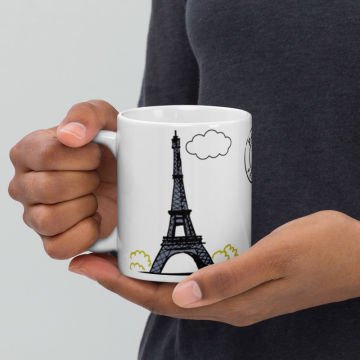 Eyfel Kulesi Paris Temalı Seramik Kupa Bardak
