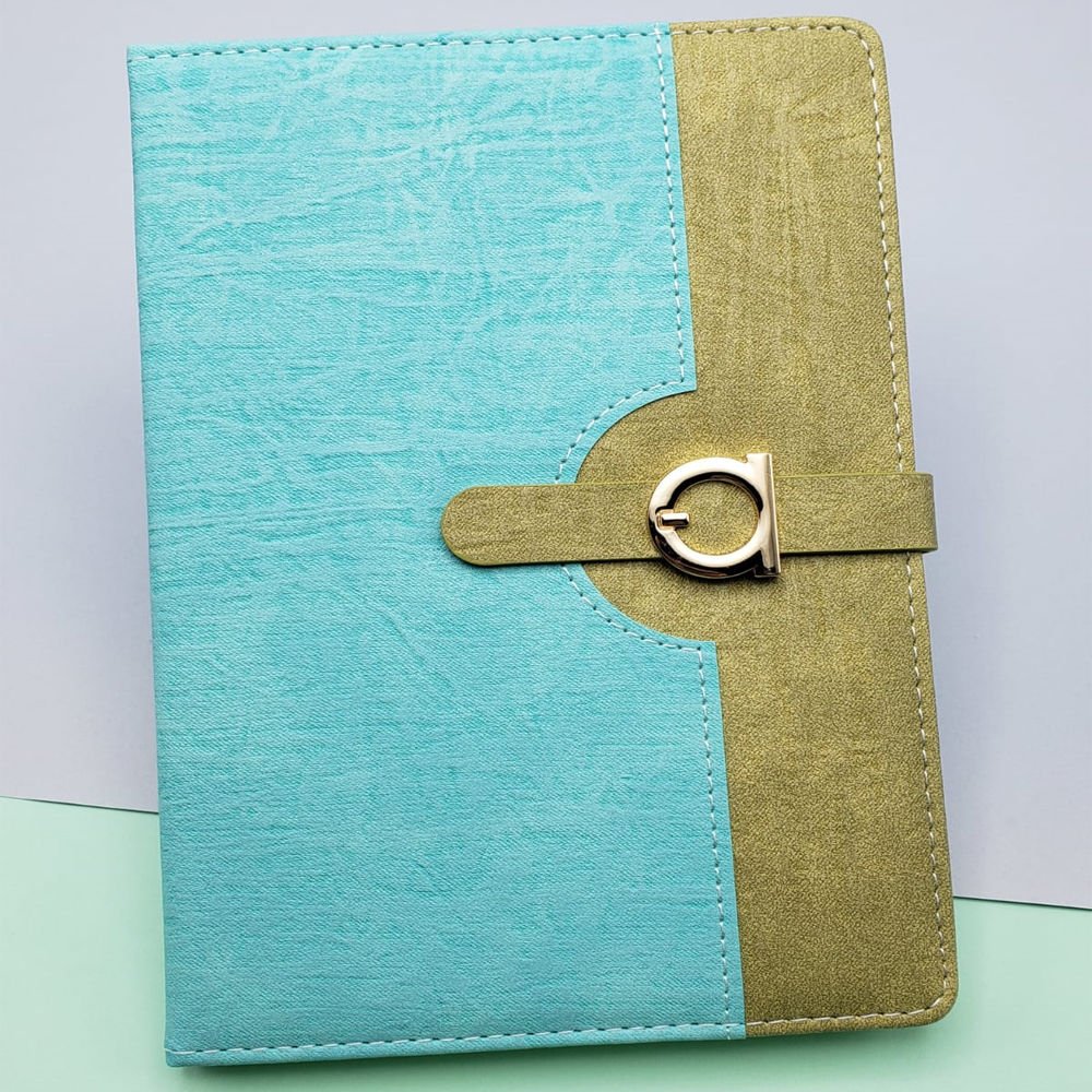 Deri Ajanda Mıknatıslı Metal Motifli Promosyon Defter