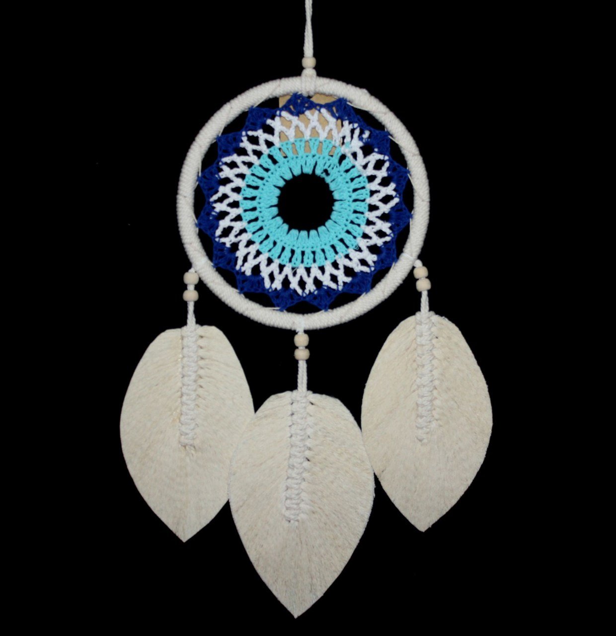 Yaprak Desenli Boncuklu Dream Catcher Rüya Düş Kapanı