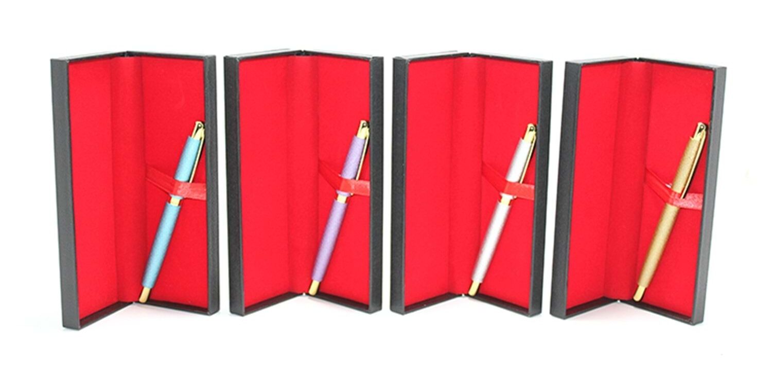 Kutulu Parlak Düz Metal Tükenmez Kalem (17 cm x 6 cm)