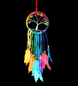 Renkli Tüylü Dream Catcher Rüya Düş Kapanı